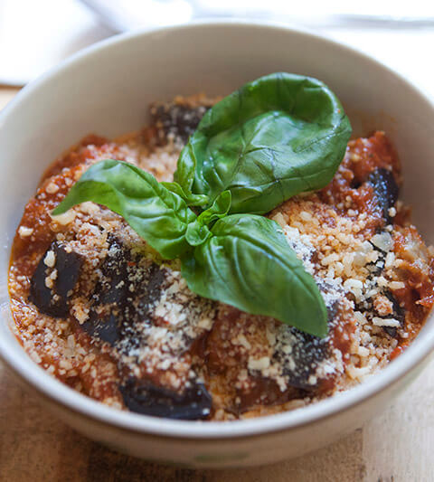 Eggplant with Basil and Cheese